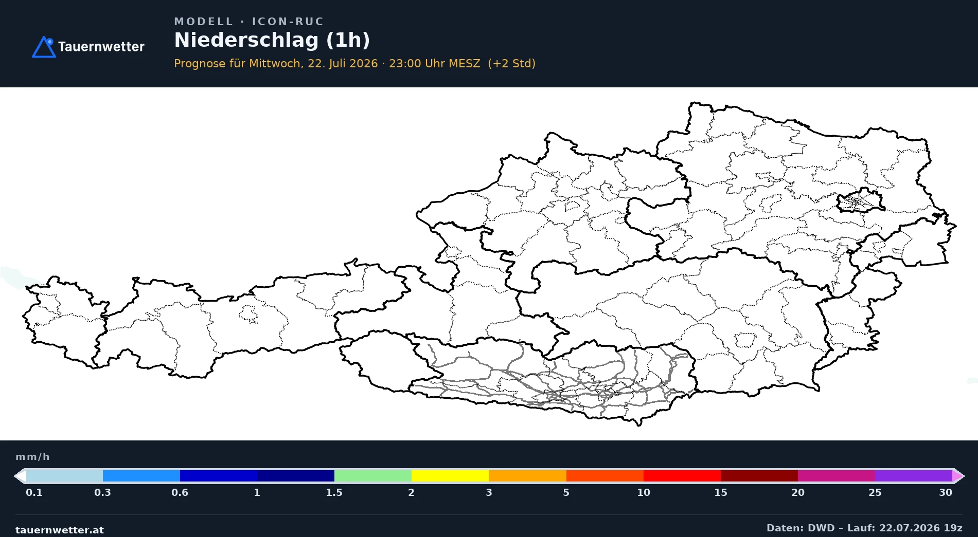 Prognosevideos: Niederschlag, Temperatur und Windböen für Kärnten und Osttirol