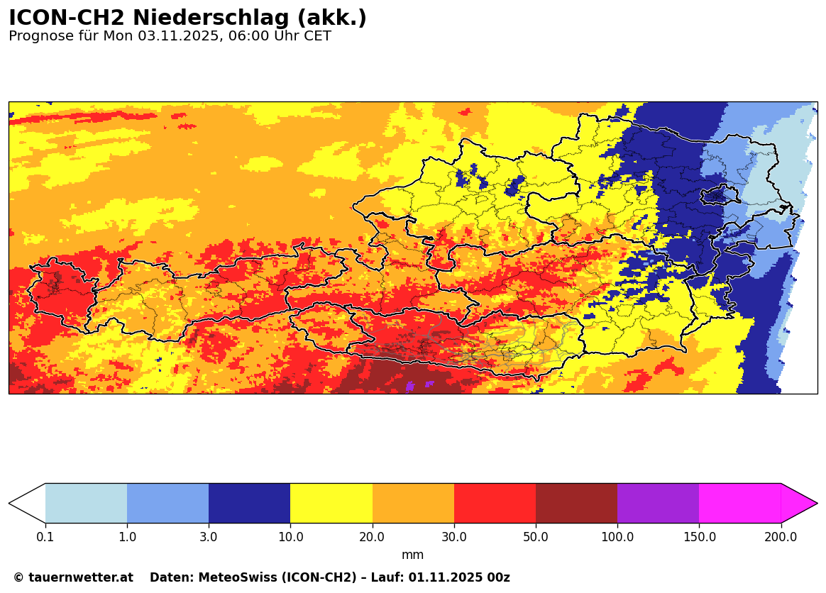 AROME Niederschlagsprognose