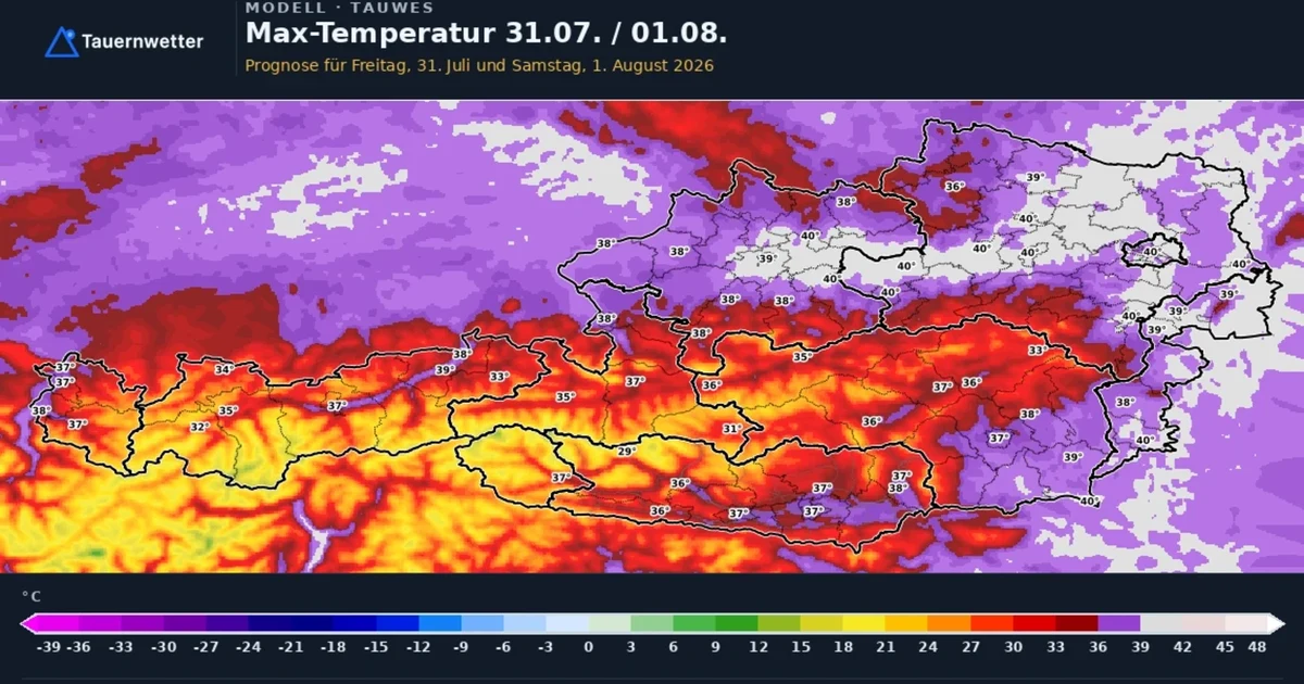 Bis 38 Grad in Kärnten und Osttirol – ab Freitag wackelt der österreichische Hitzerekord