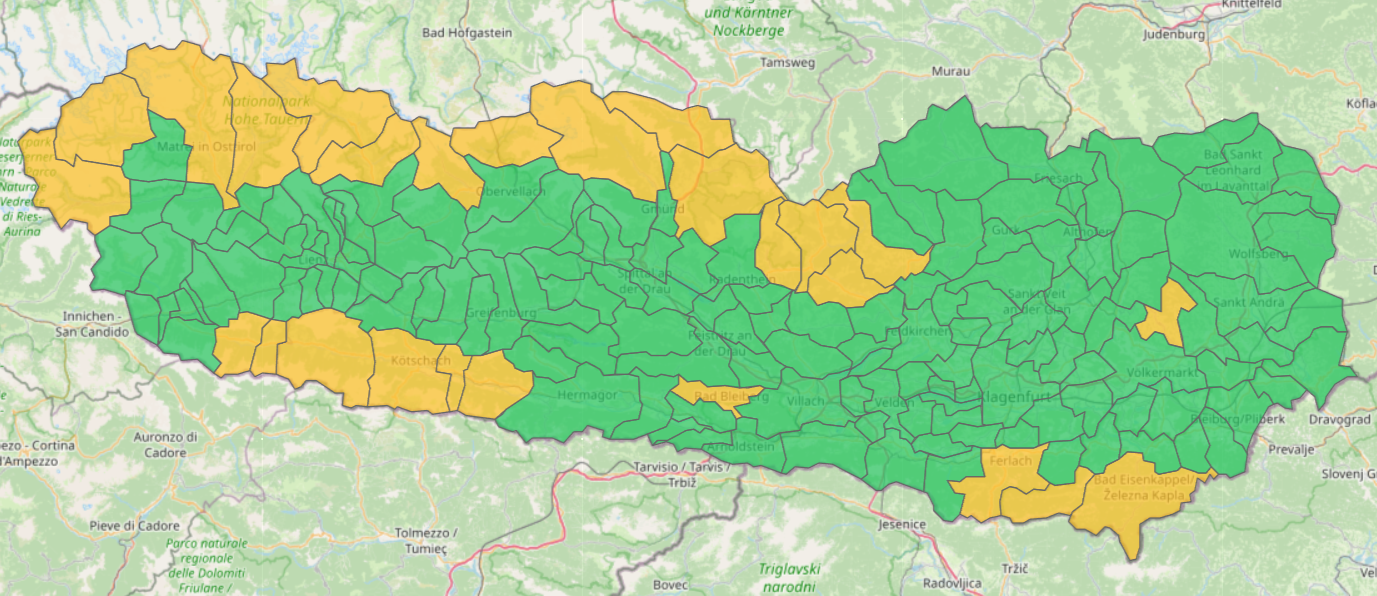 Informationskarte Schneefall in der Nacht auf Freitag