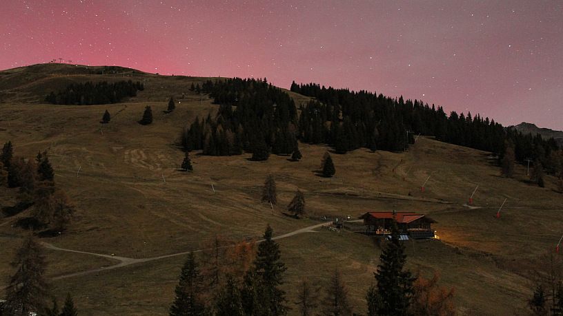 Polarlichter über Bad Kleinkirchheim im Biosphärenpark Nockberge