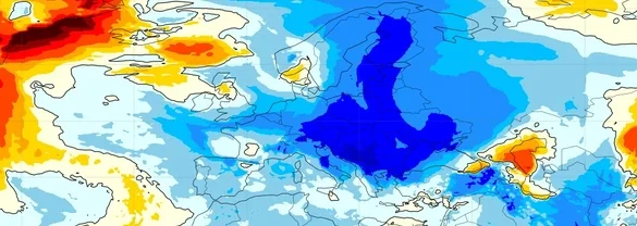 Kaltlufteinbruch Silvester 2025 - 850 hPa Temperaturabweichung