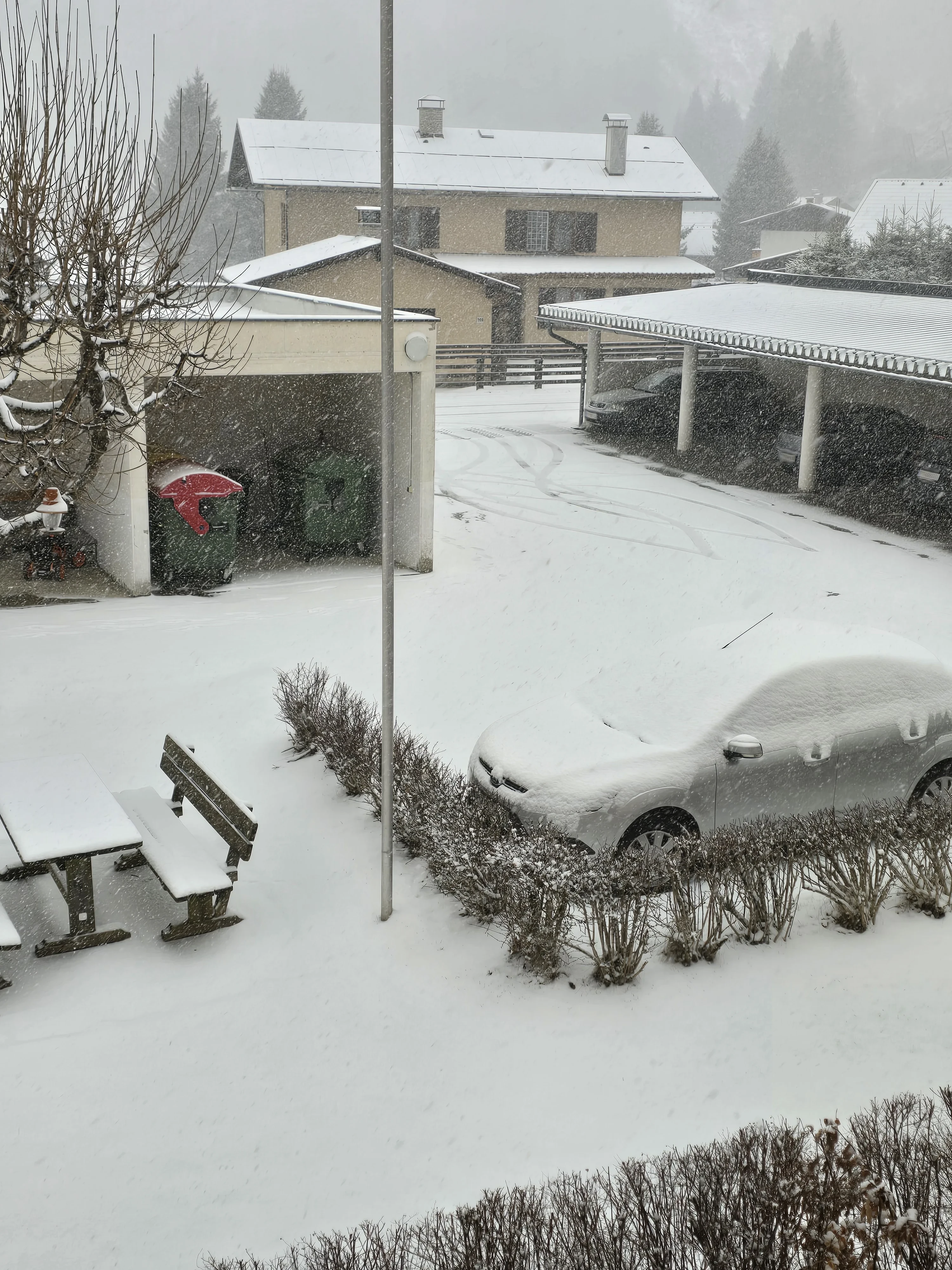 Schneefall in Mallnitz am 31. März 2026