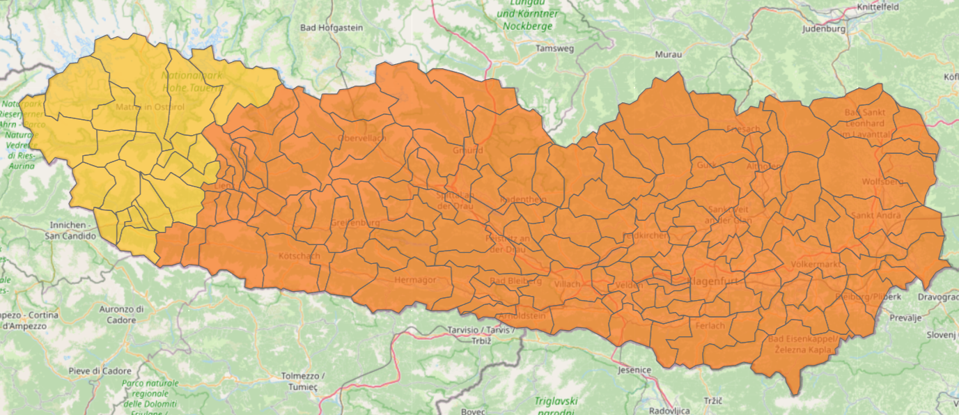 Regenwarnung für Kärnten am Donnerstag